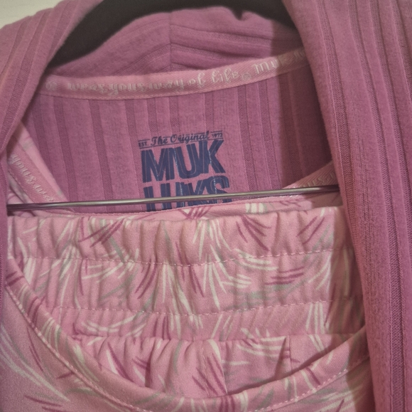 NEW! Muk Luks Pink XL Women's Sleepwear 3 Piece Set - Picture 4 of 9